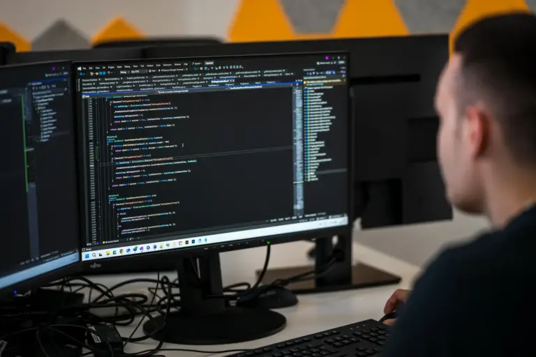 Generative KI unterstützt einen Entwickler beim Programmieren und Testen von Software